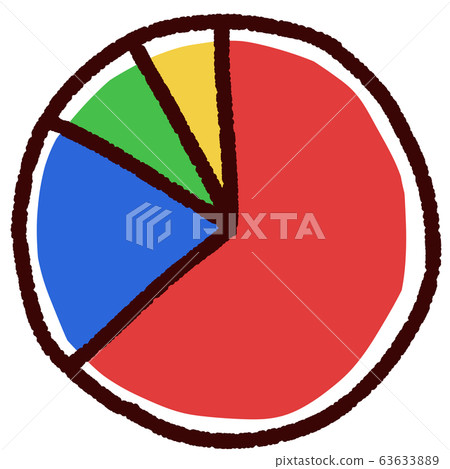 Handwritten pie chart colorful 63633889