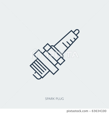 Vector outline icon of car part - spark plug 63634100