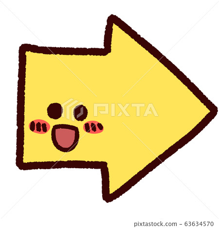 Arrow with cute expression right - Stock Illustration [63634570] - PIXTA