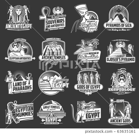 Egypt pyramid, pharaoh temple, ancient god icons Egypt pyramid, pharaoh temple, ancient god icons 63635161