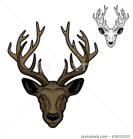 Deer animal head with antlers mascot Deer animal head with antlers mascot 63635203