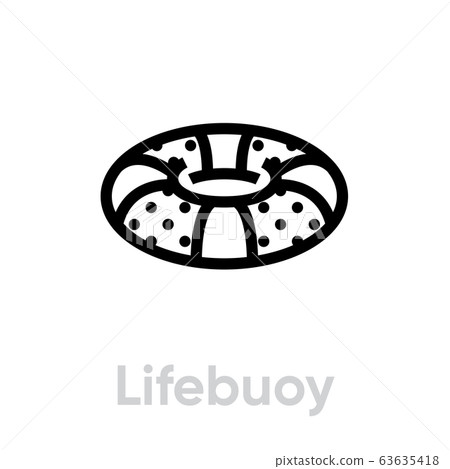 Lifebuoy help support icon. Editable line vector. 63635418