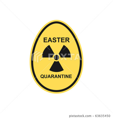 Symbol of danger in the shape of an egg. Easter quarantine due to the global virus outbreak. Symbol of danger in the shape of an egg. Easter quarantine due to the global virus outbreak. 63635450