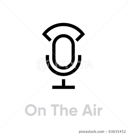 On the air microphone icon. Editable line vector. On the air microphone icon. Editable line vector. 63635452