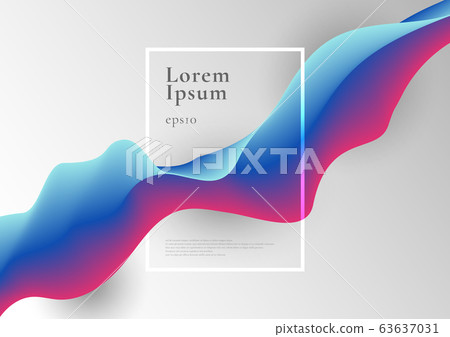 Abstract trendy blue and pink gradient fluid flow-插圖素材 [63637031] - PIXTA圖庫