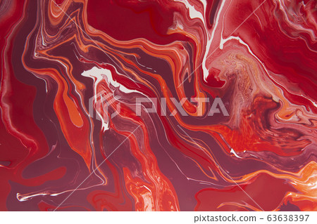Abstract painting of red and white stains Abstract painting of red and white stains 63638397