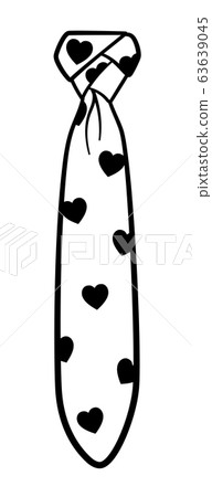 Eldredge knot necktie with hearts pattern in black 63639045