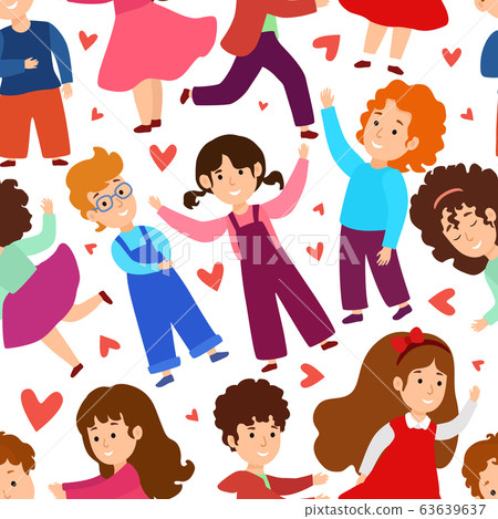 Love boy and girl isolated seamless pattern on... - Stock Illustration ...