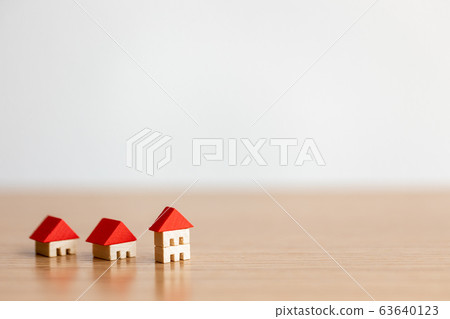 House with red roof blocks 63640123