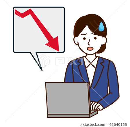 股票價格下跌婦女簡單圖 63640166