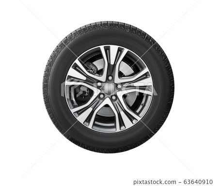 New car wheel isolated on white 63640910