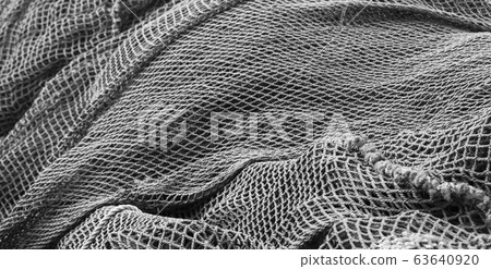 Drying fishing net, background photo texture 63640920