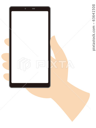 手持白色螢幕的智慧型手機 — 簡單 63641508