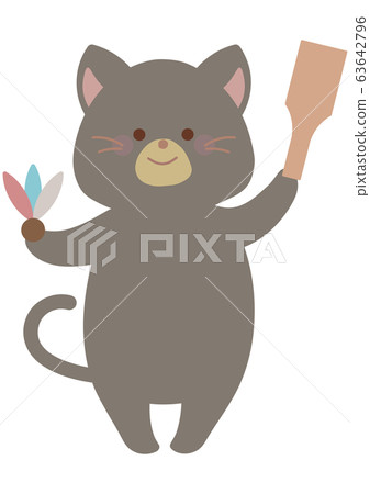 New Year's Haneita and cat New Year's Haneita and cat 63642796