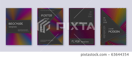 Black brochure design template set. Rainbow abstra 63644354