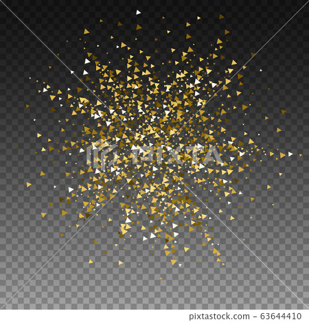 Gold triangles luxury sparkling confetti. Scattere Gold triangles luxury sparkling confetti. Scattere 63644410