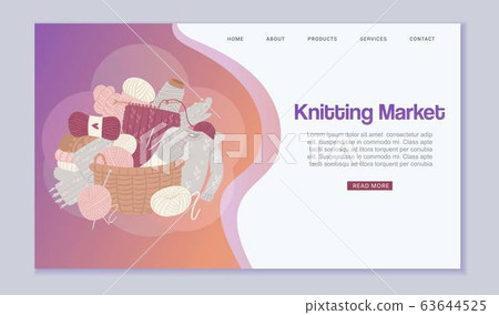 Knitting And Knitwear Market Web Page With Stock Illustration 63644525 Pixta