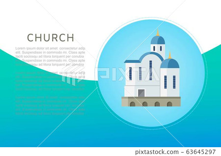 Church banner christian orthodox or catholic church cartoon vector illustration for religion architecture. Church banner christian orthodox or catholic church cartoon vector illustration for religion architecture. 63645297