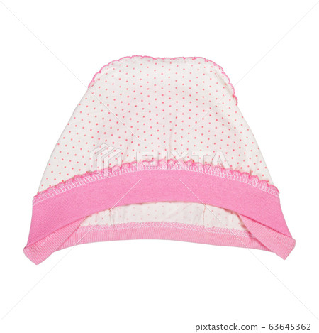 Baby girl pink hat isolated on white Baby girl pink hat isolated on white 63645362