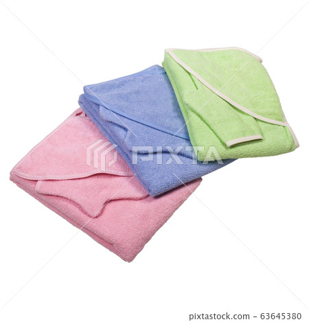 Stack of clean soft clothes on white background 63645380