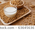soy milk and soybean on the sack 63645636