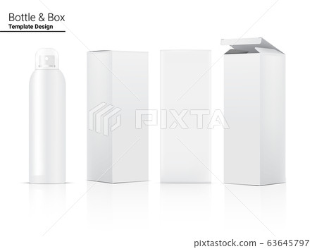 Spray Bottle Mock up Realistic Cosmetic and Box Spray Bottle Mock up Realistic Cosmetic and Box 63645797