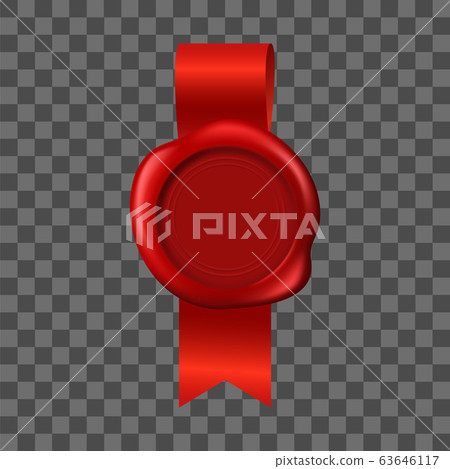Realistic 3d Detailed Red Wax Seal. Vector Realistic 3d Detailed Red Wax Seal. Vector 63646117