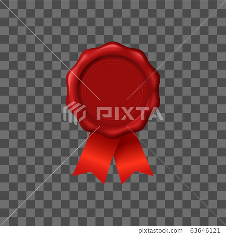 Realistic 3d Detailed Red Wax Seal. Vector Realistic 3d Detailed Red Wax Seal. Vector 63646121