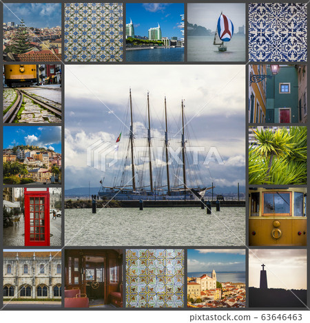 Beautiful landscape of Lisbon city Portugal. Old Beautiful landscape of Lisbon city Portugal. Old 63646463