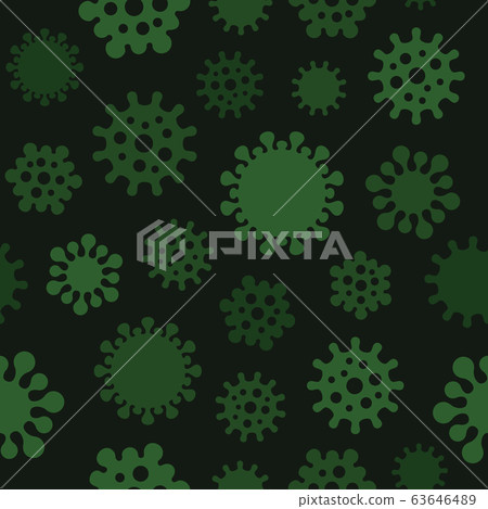 Coronavirus Seamless Pattern on Dark... - Stock Illustration [63646489 ...