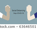Social distancing concept, Thai Wai, Coronavirus COVID-19 pandemic 2019-ncov prevention 63646501
