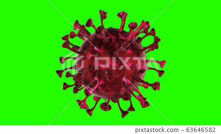 Corona COVID-19 Alert SOS. Pandemic bacteria pathogen medical health risk, immunology, virology, epidemiology concept. Microscope virus cell. 3D illustration 63646582