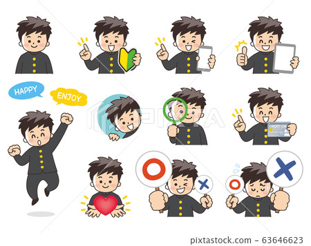 High school boy variation Beginner mark Smartphone Tablet Magnifying glass Credit card High school boy variation Beginner mark Smartphone Tablet Magnifying glass Credit card 63646623