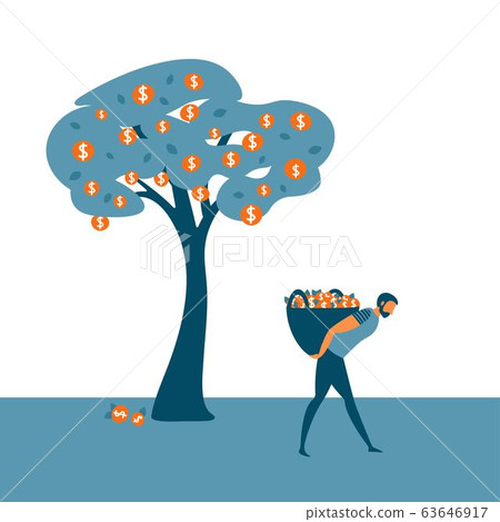 Investor collecting his dividends or bank deposit. Business concept for investment return, financial 63646917