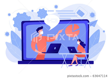 Webinar during quarantine concept vector illustration. 63647114