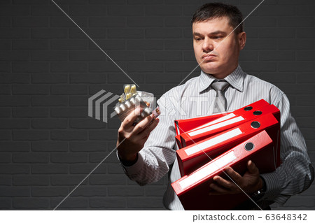 Very busy businessman closeup portrait, posing Very busy businessman closeup portrait, posing 63648342