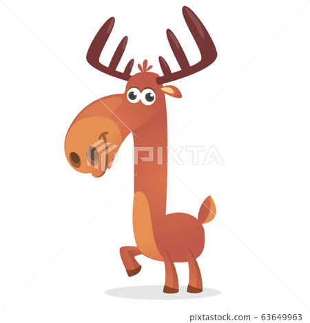 Funny carton moose. Vector illustration isolated 63649963