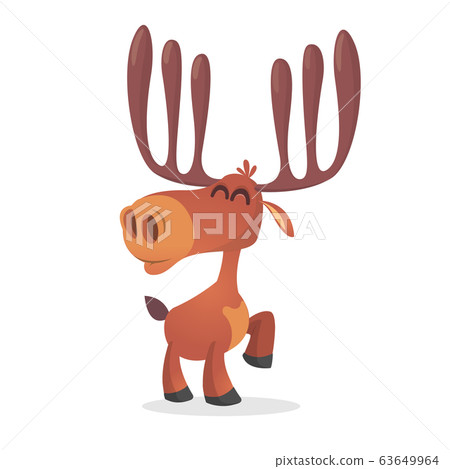 Funny carton moose. Vector illustration isolated Funny carton moose. Vector illustration isolated 63649964