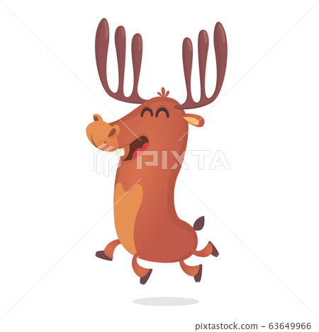 Funny carton moose. Vector illustration isolated Funny carton moose. Vector illustration isolated 63649966
