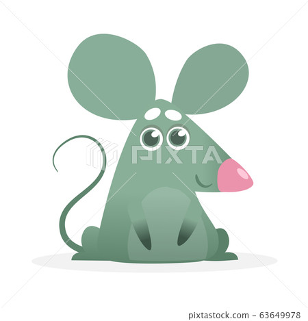 Happy cartoon mouse talking. Vector illustration isolated Happy cartoon mouse talking. Vector illustration isolated 63649978