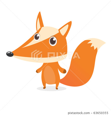 Cute cartoon  fox character. Vector illustration 63650355