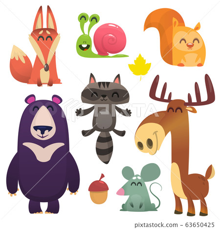 Cartoon forest animals set Cartoon forest animals set 63650425