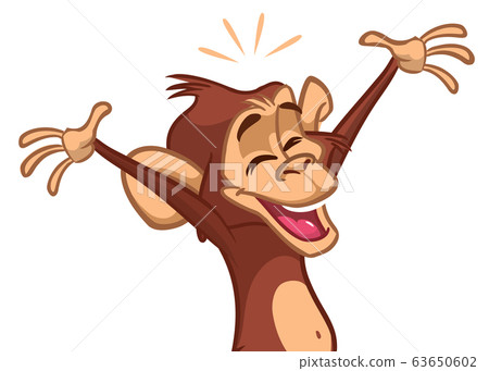 Cartoon monkey. Vector happy chimpanzee Illustration Cartoon monkey. Vector happy chimpanzee Illustration 63650602