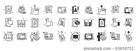 Set of documents thin line icons. Set of documents thin line icons. 63650722