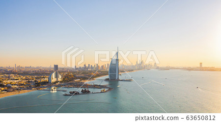 Aerial view of Burj Al Arab Jumeirah Island or 63650812