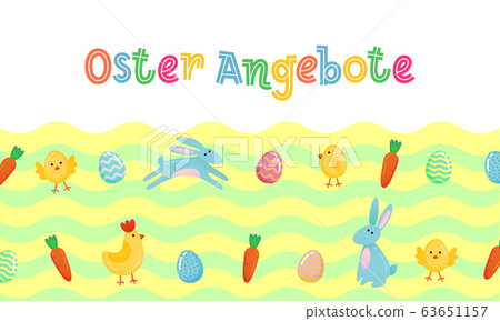 Easter sale vector German cute banner with colored Easter sale vector German cute banner with colored 63651157