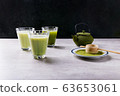 Home made matcha tea with steamed cow milk 63653061