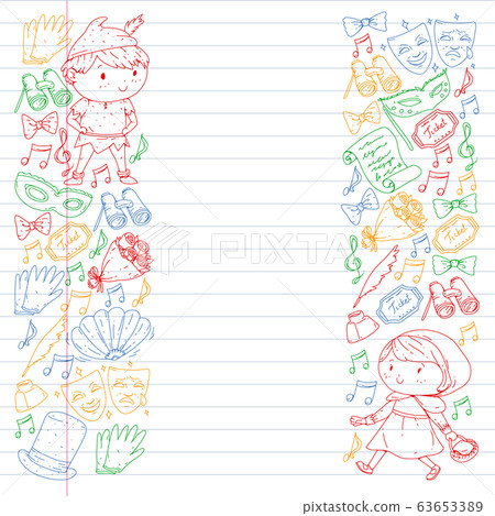 Illustration of a Children's Performing on Stage. Theatre with kids Illustration of a Children's Performing on Stage. Theatre with kids 63653389