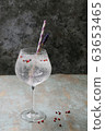 Alcohol beverage. Refreshing Gin and Tonic cocktail 63653465