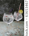 Alcohol beverage. Refreshing Gin and Tonic cocktail 63653467